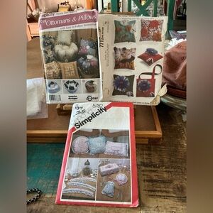 3 Pillow Pattern, Never Cut! McCalls 7717 & Simplicity 5019 & 5782.